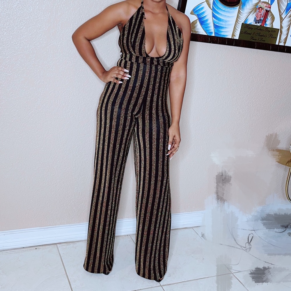 Gold and black jumpsuit